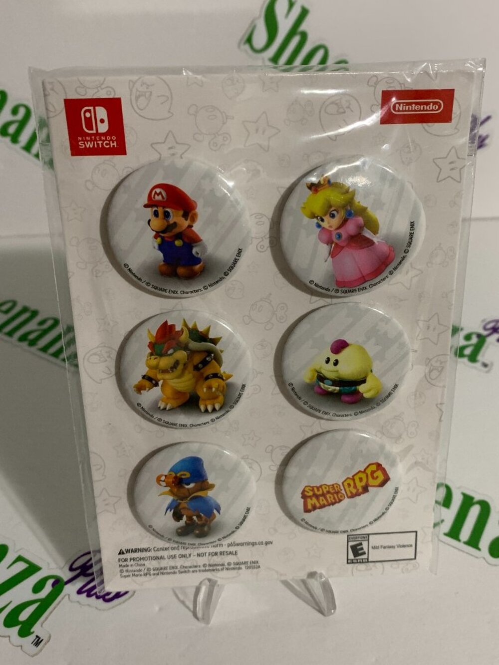 Nintendo Super Mario RPG 6 Pin Set Mario Princess Peach Bowser Mallow Geno